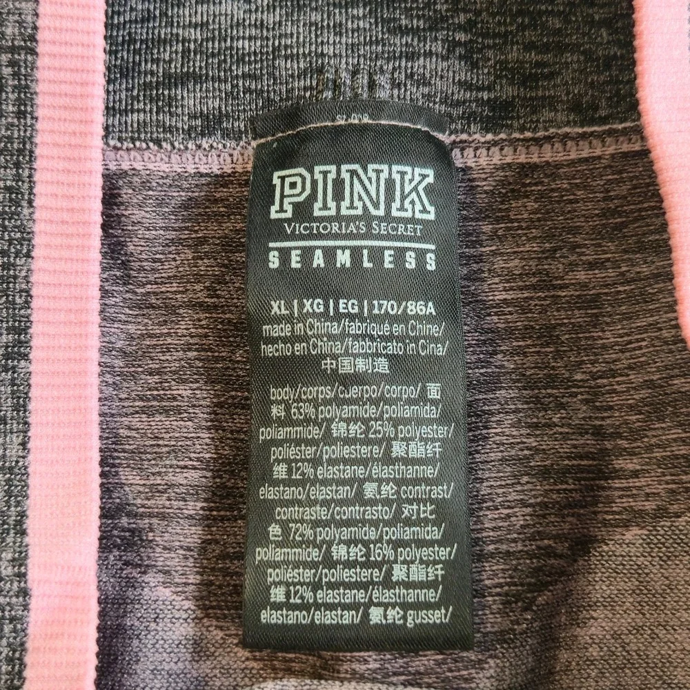 PINK Victoria's Secret Activewear Set Women XL Grey Pink Seamless Leggings Bra - Picture 5 of 8